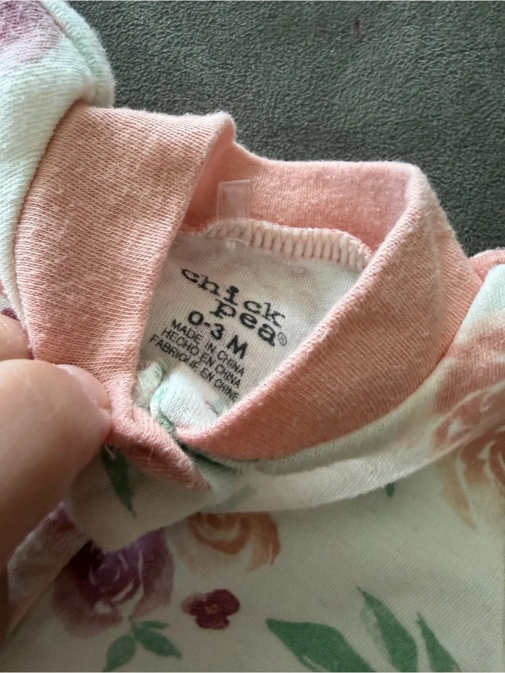 Chick pea Baby Floral Footed One-Piece Sleepwear in Pink